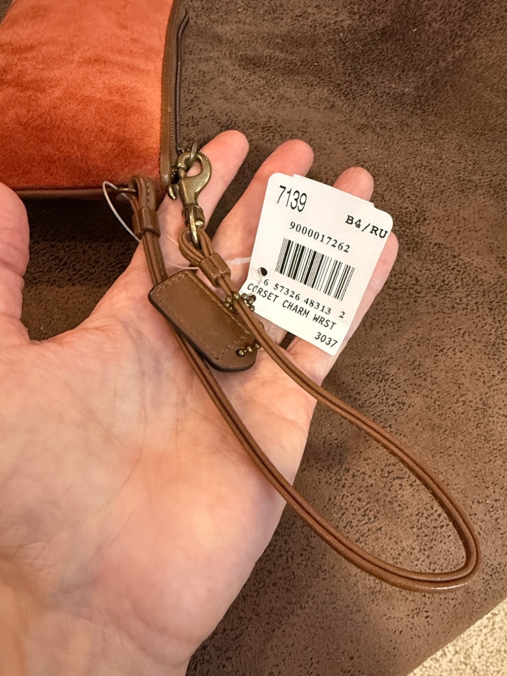 VINTAGE COACH WRISTLET LACED CORSET BRASS CHARM TASSEL RARE Y2K RUST SUEDE NWT - Picture 13 of 16